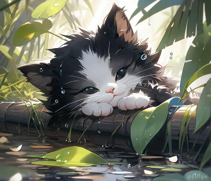 Ảnh đại diện mèo anime đáng yêu