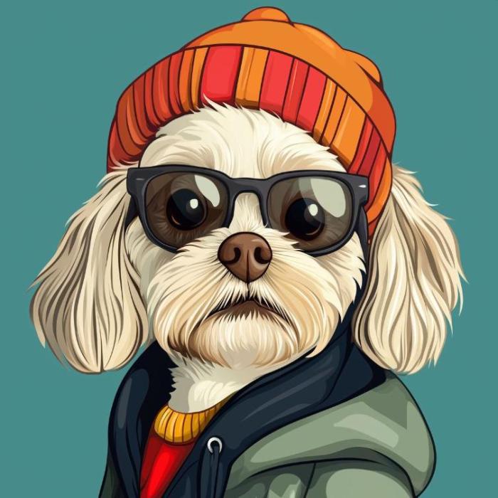 Ảnh Avatar chó chibi hoạt hình ngầu